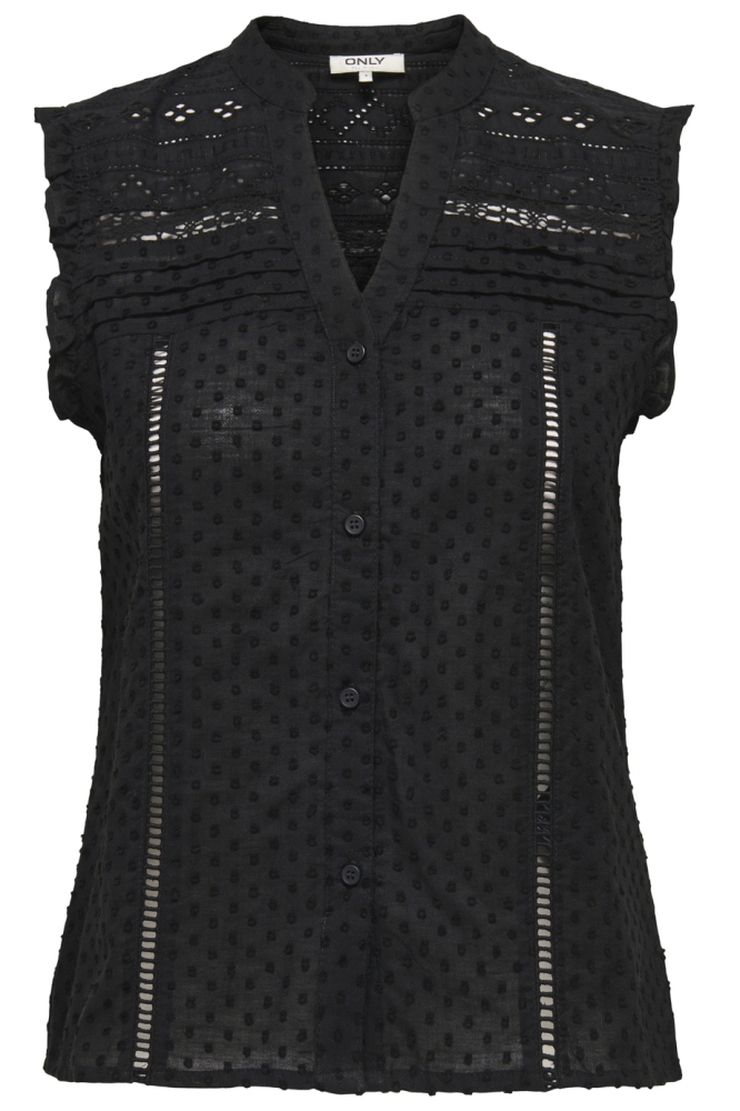 ONLEVELYN SL V-NECK TOP OX WVN 15365866 BLACK